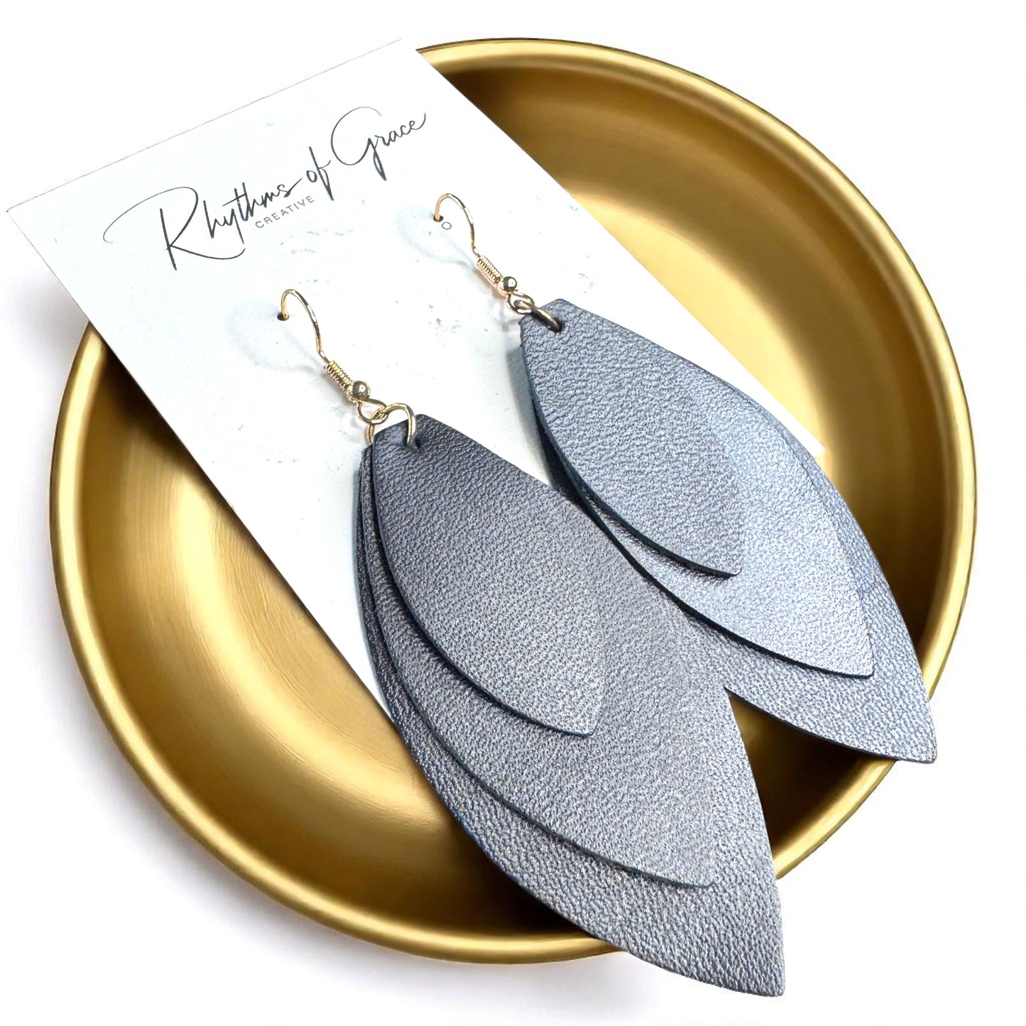 Bold Black Layered Faux Leather Earrings - Lightweight Drop Design!