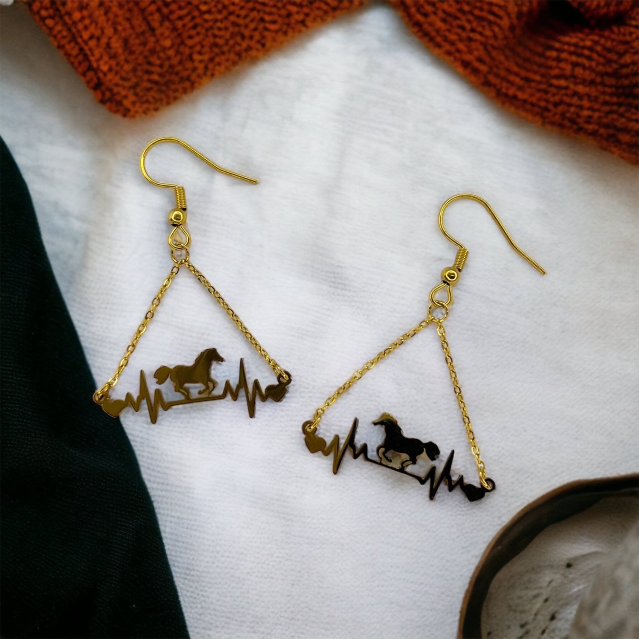 Gallop into Elegance: Stunning Horse Dangle Earrings - Rhythms of Grace Creative