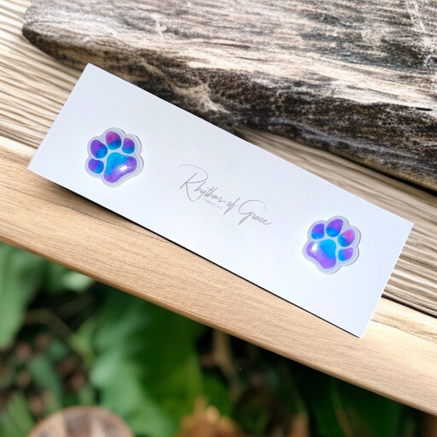 Vibrant Paw Print Studs – A Purr-fect Gift!