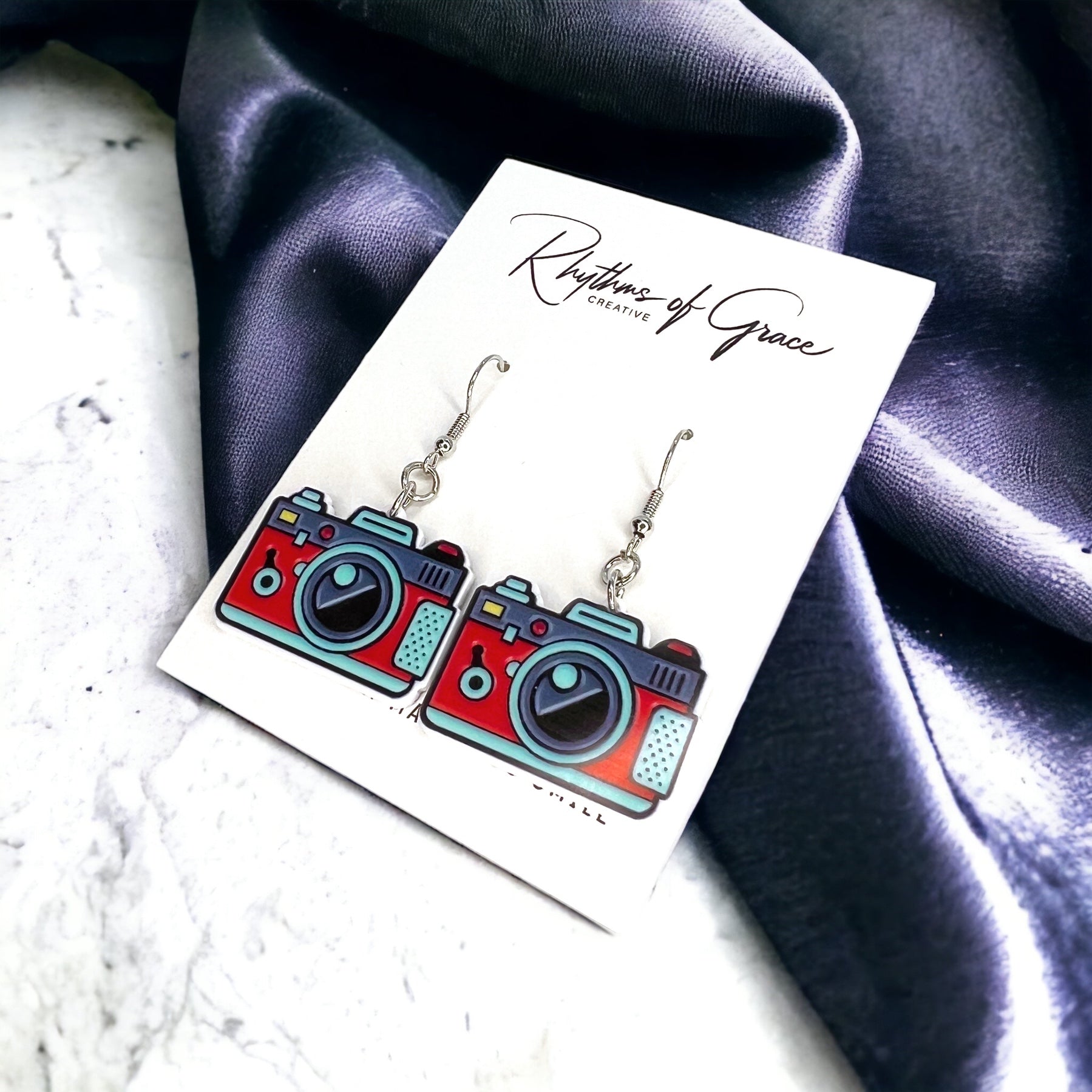 Say Cheese in Style – Cartoon Camera Dangle Earrings! 📸 - Rhythms of Grace Creative