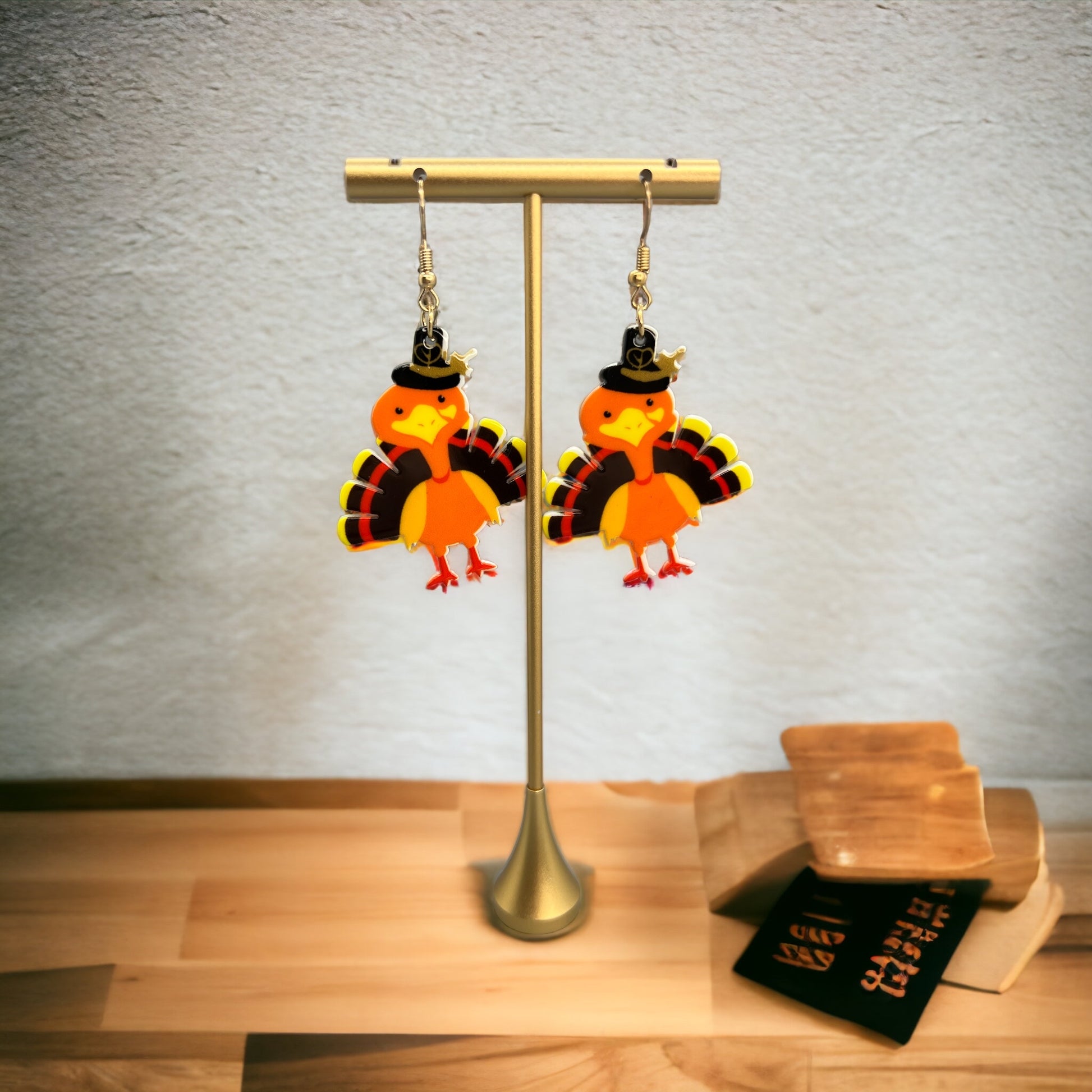 Turkey Earrings - Thanksgiving Earrings, Thanksgiving Accessories, Turkey Trot, Thanksgiving Turkey Earrings - Rhythms of Grace Creative