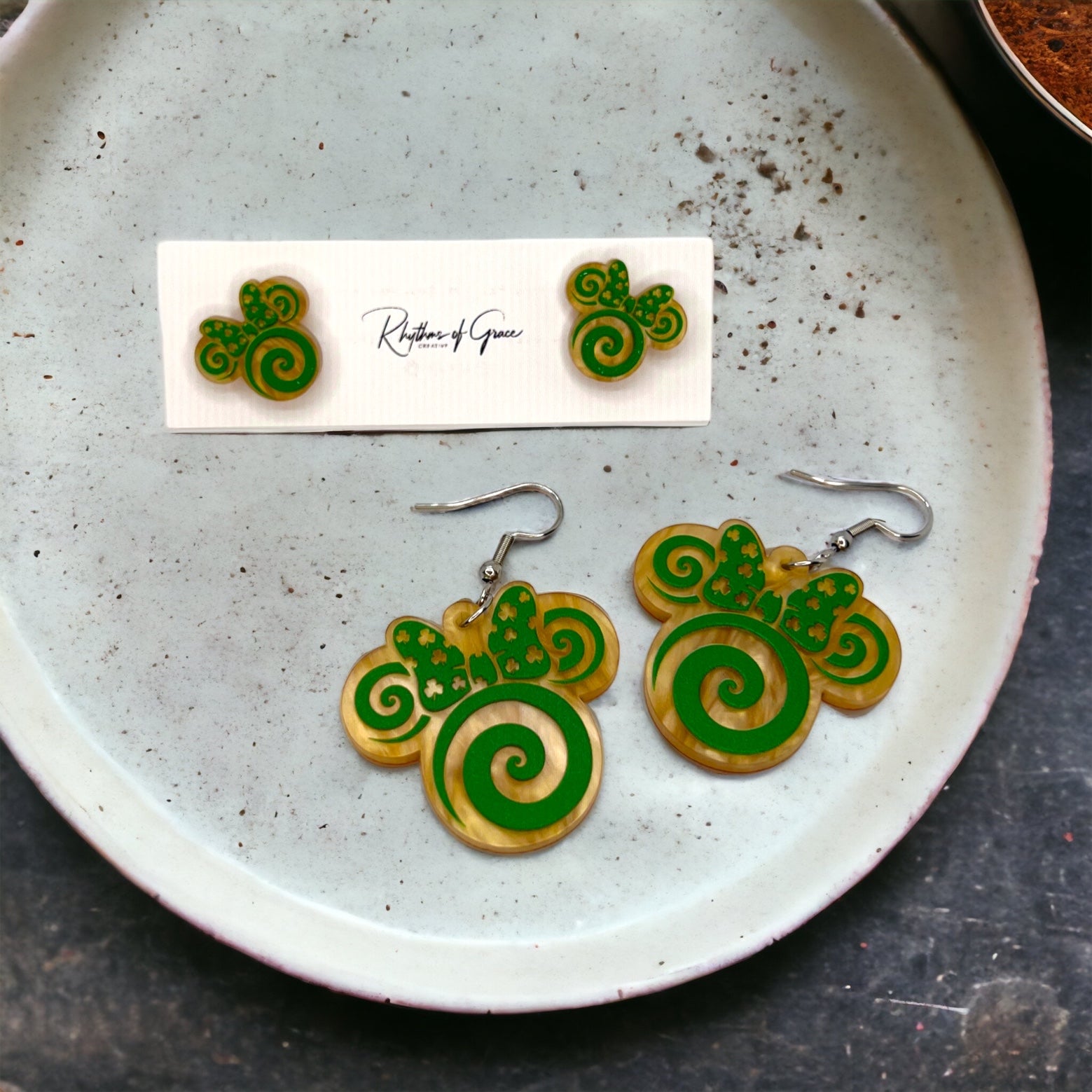 Lucky Mouse Ear Earrings - St. Patty's Day Edition! 🍀 - Rhythms of Grace Creative