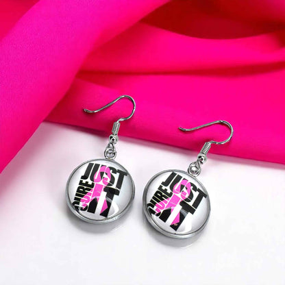 Fight Like a Girl (and Look Fabulous Doing It!) - Breast Cancer Awareness Earrings 💖