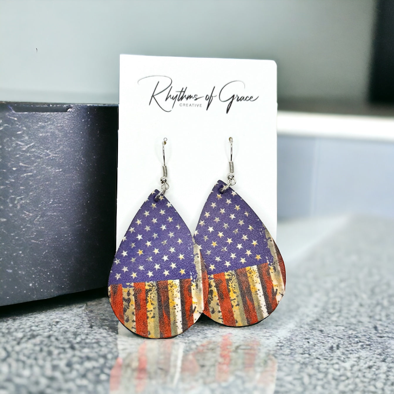 Patriotic Red, White, and Blue Teardrop Dangle Earrings – 4 Unique Styles