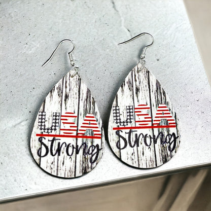 Patriotic Red, White, and Blue Teardrop Dangle Earrings – 4 Unique Styles