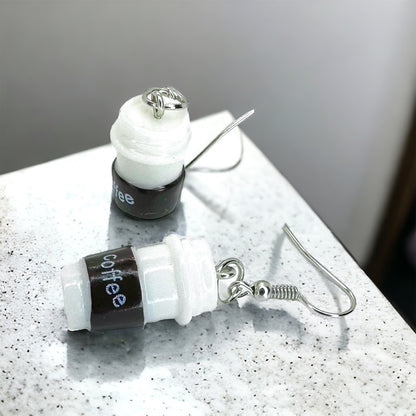 Brew-tiful Vibes: Coffee Cup Dangle Earrings for Caffeine Queens & Cold Brew Babes!☕