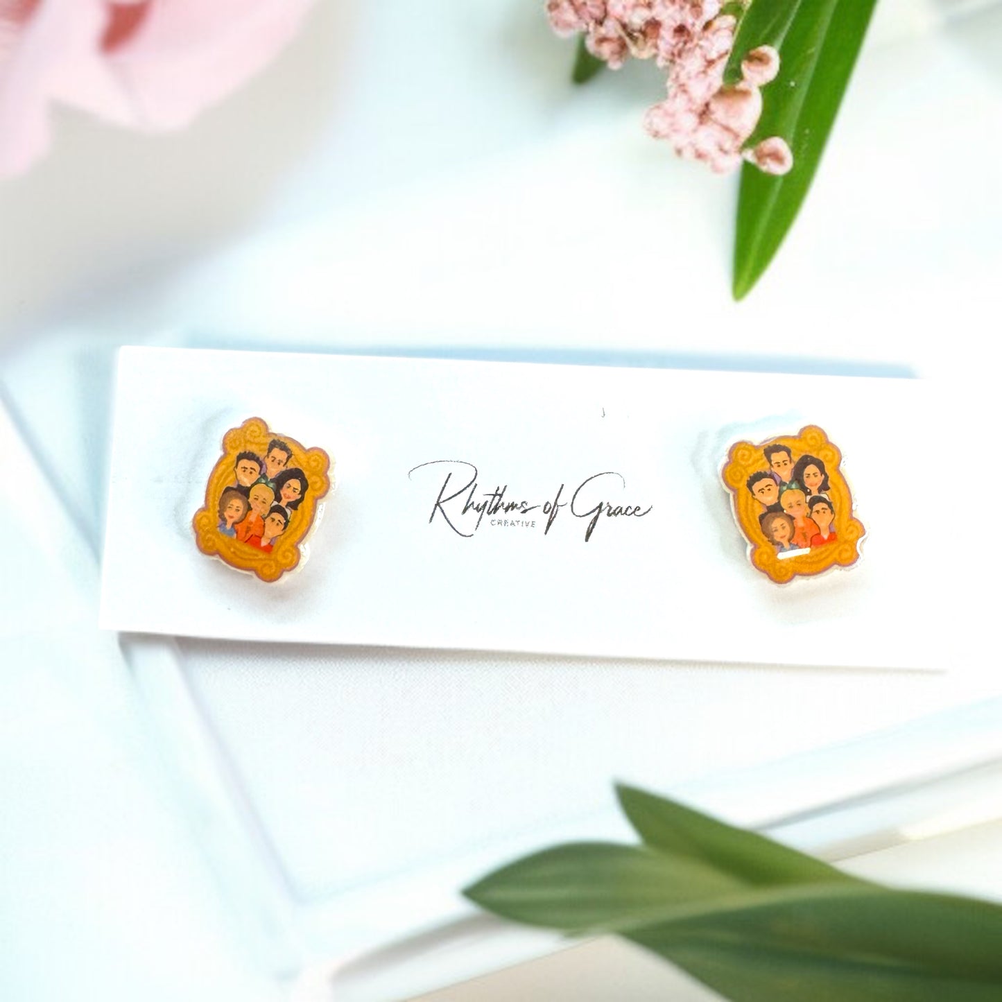 Central Perk Chic: FRIENDS-Themed Stud Earrings in Three Fun Colors!