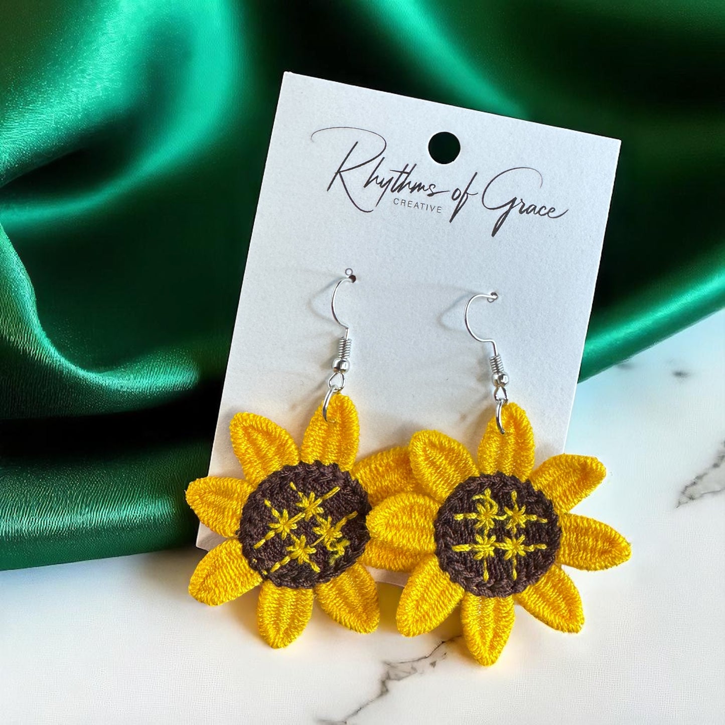 Bloom in Boho Style: Colorful Knit Sunflower Earrings! 🌻