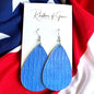 Teardrop Treasures: Red & Blue Faux Leather Dangle Earrings for Ultimate Style!