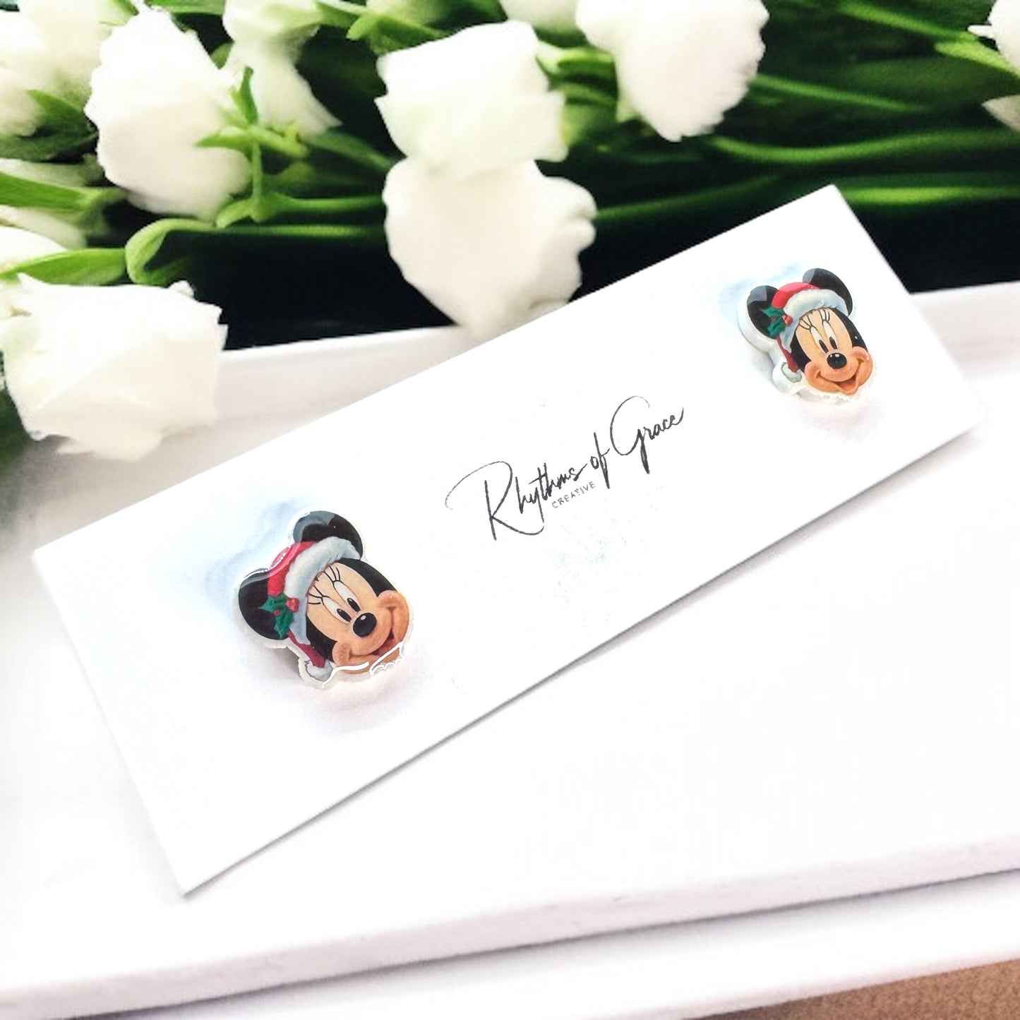 Festive Fun: Christmas Cartoon Ears Stud Earrings - Perfect for Holiday Cheer!