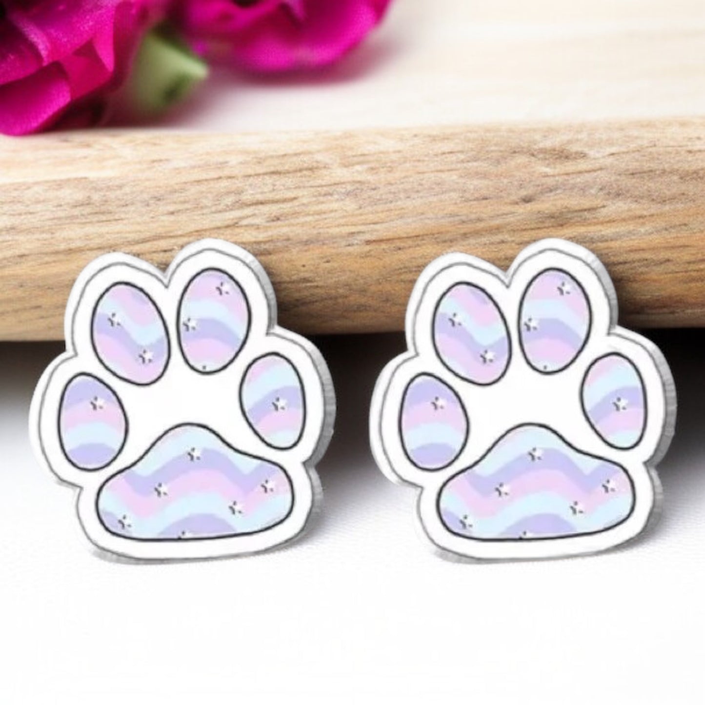 Vibrant Paw Print Studs – A Purr-fect Gift!