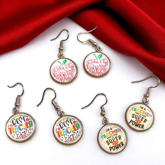 Inspire & Shine with Teacher Cabochon Dangle Earrings!