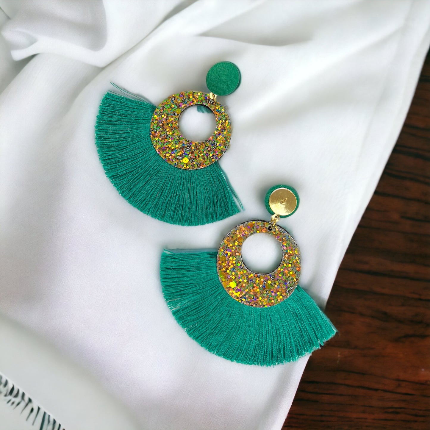 Get Your Sparkle On: Dazzling Green Glitter Fringe Earrings! - Rhythms of Grace Creative