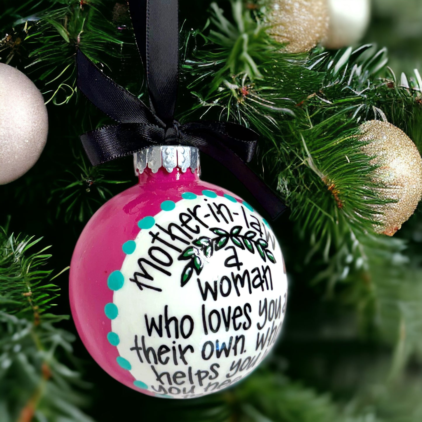 Heartfelt Mother-in-Law Christmas Ornament – Personalized & Hand-Painted Keepsake!