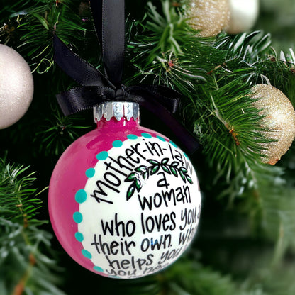 Heartfelt Mother-in-Law Christmas Ornament – Personalized & Hand-Painted Keepsake!