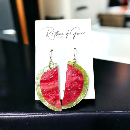 Juicy Watermelon Earrings – Perfect Summer Vibes! 🍉