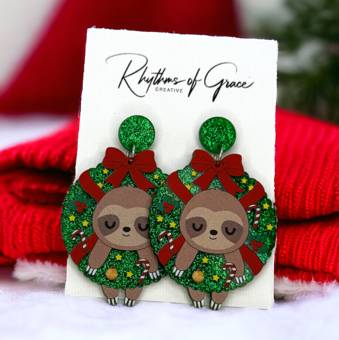 Deck the Halls and Yourself with Christmas Wreath Earrings! 🐾🎄