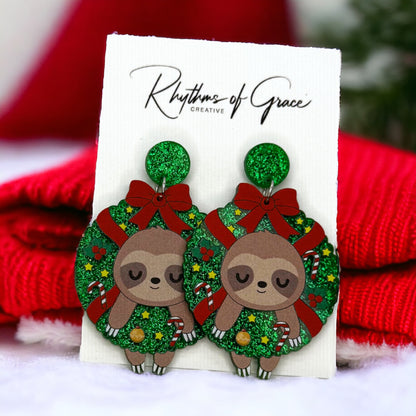 Deck the Halls and Yourself with Christmas Wreath Earrings! 🐾🎄