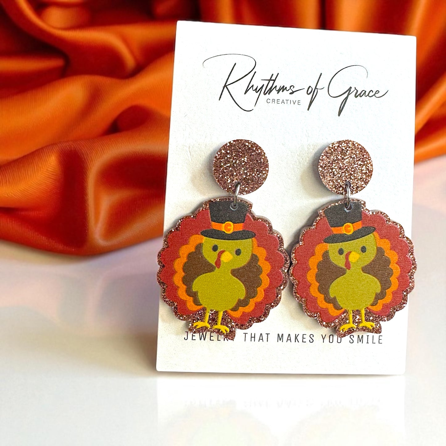 Feast Mode: ON – Glittery Turkey Earrings for Thanksgiving Fun - Rhythms of Grace Creative