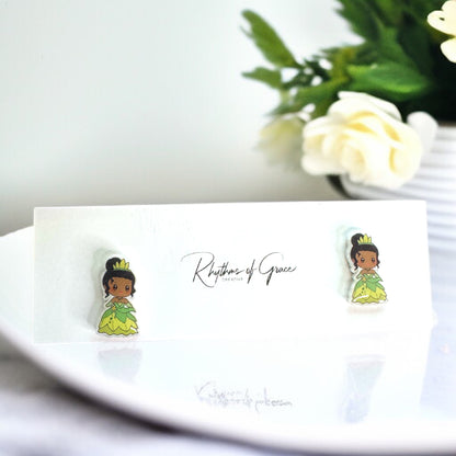 Enchanting Cartoon Princess Stud Earrings - Sparkle Like Royalty! 👑