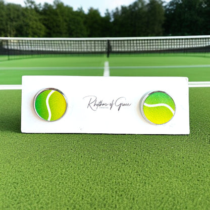 Game, Set, Match! Serve Up Style with Tennis Ball Stud Earrings 🎾