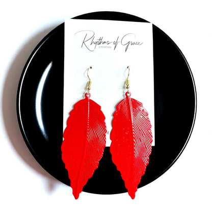Embrace Autumn's Charm with Red Leaf Earrings! 🍂 - Rhythms of Grace Creative
