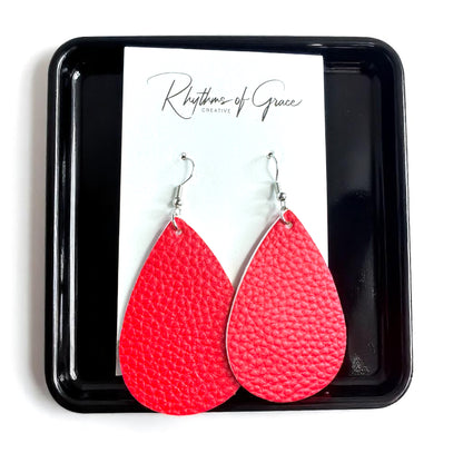 Teardrop Dream Earrings: Colorful Faux Leather Dangles for Every Occasion!