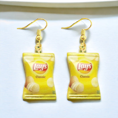 Snack Attack: Grab Your Chip Bag Earrings - Choose from Tasty Designs!