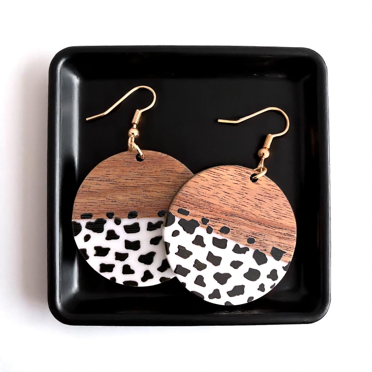 Boho Chic Cowprint Earrings - Unleash Your Wild Side!