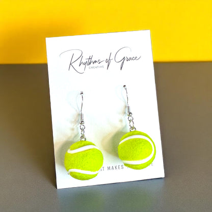 Game, Set, Match: Tennis Ball Earrings – Serve Up Style!
