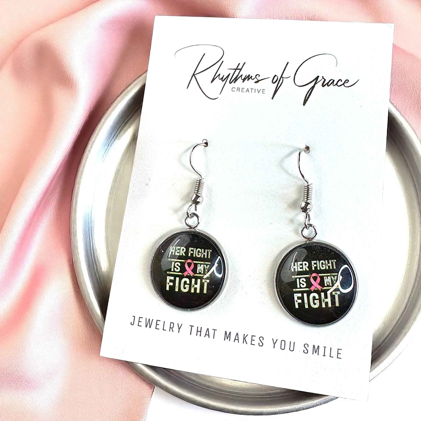 Fight Like a Girl (and Look Fabulous Doing It!) - Breast Cancer Awareness Earrings 💖