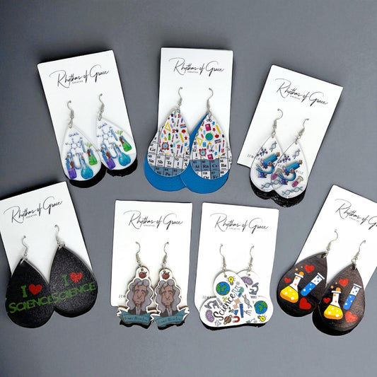 Science in Style: Unleash Your Inner Genius with our STEM Teacher Earrings! - Rhythms of Grace Creative