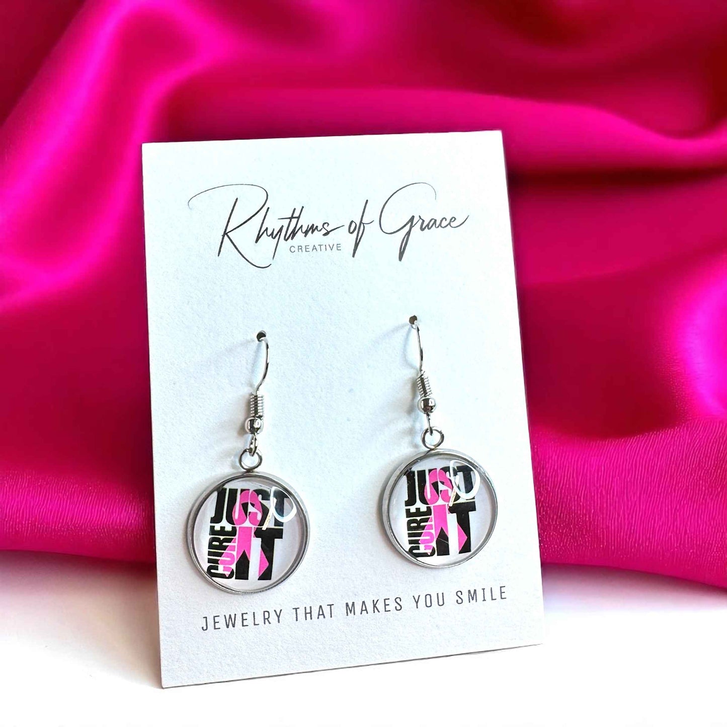 Fight Like a Girl (and Look Fabulous Doing It!) - Breast Cancer Awareness Earrings 💖