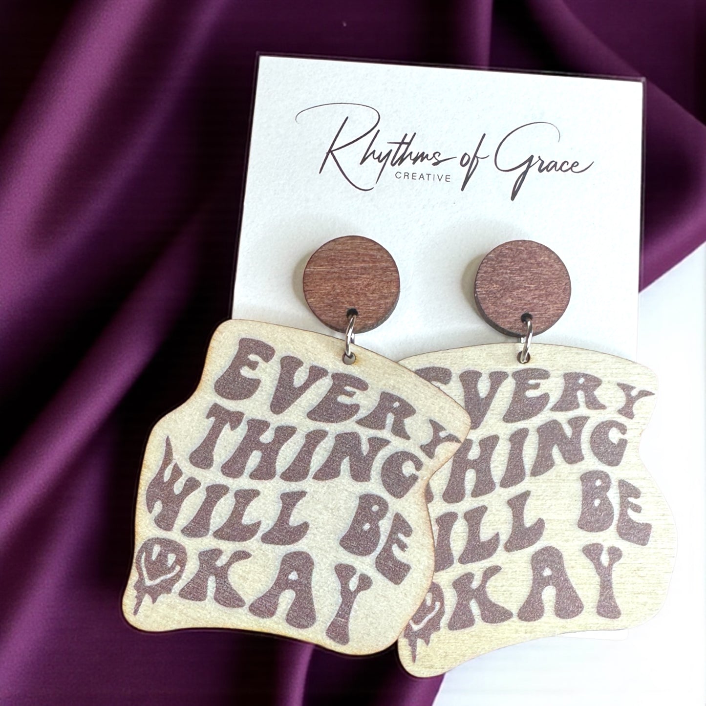 Motivational Dangle Earrings: Wear Your Positivity! 🌟 - Rhythms of Grace Creative