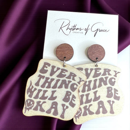 Motivational Dangle Earrings: Wear Your Positivity! 🌟 - Rhythms of Grace Creative