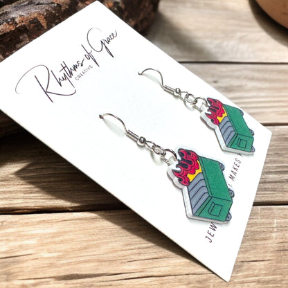 Hot Mess Express: Dumpster Fire Earrings to Spark Up Your Style!