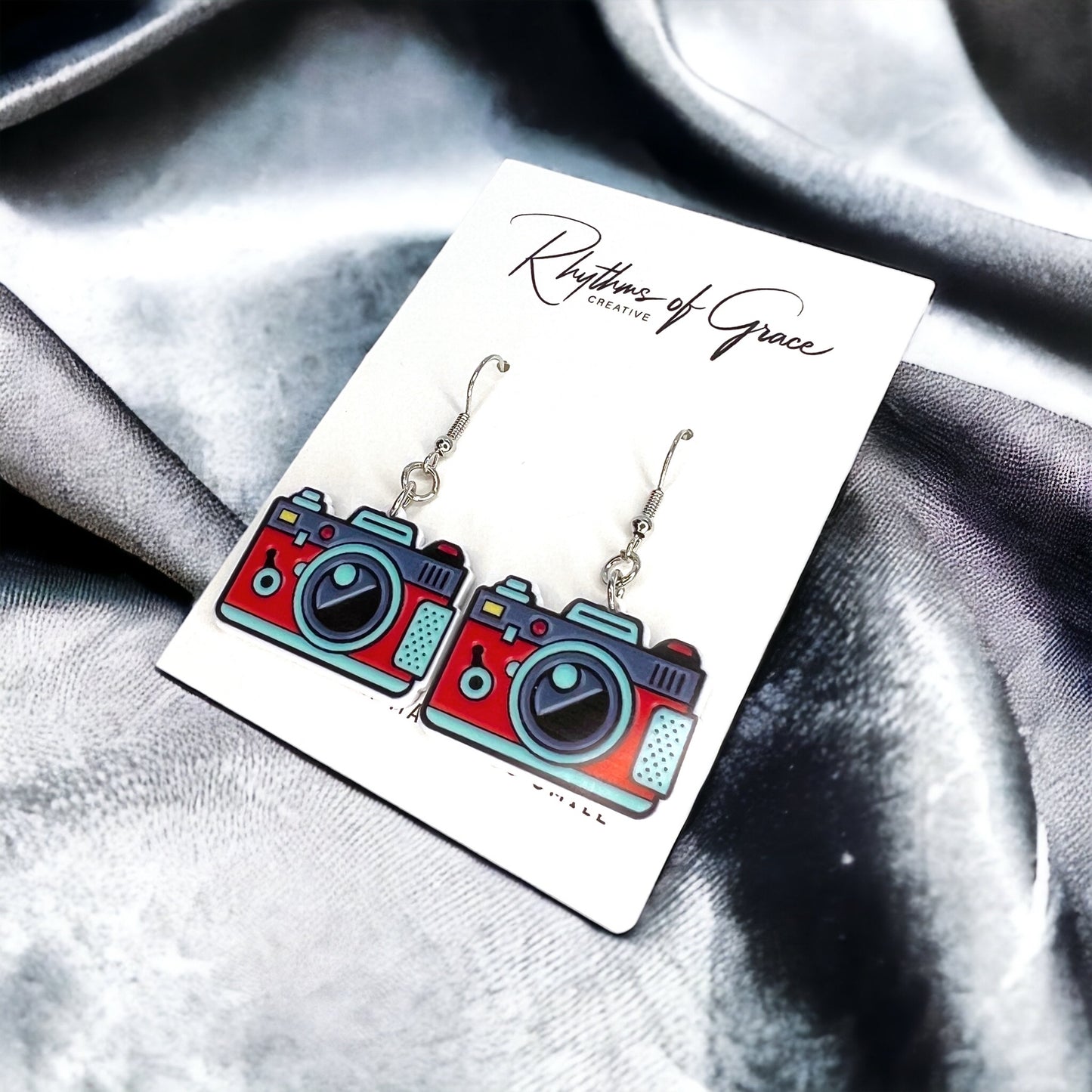 Say Cheese in Style – Cartoon Camera Dangle Earrings! 📸 - Rhythms of Grace Creative
