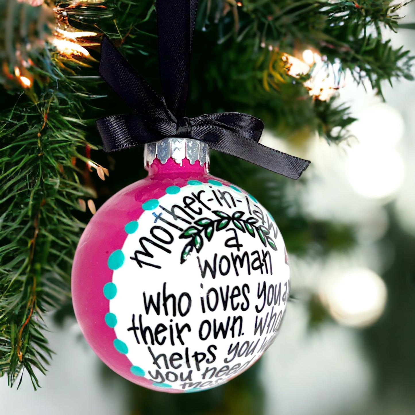 Heartfelt Mother-in-Law Christmas Ornament – Personalized & Hand-Painted Keepsake!