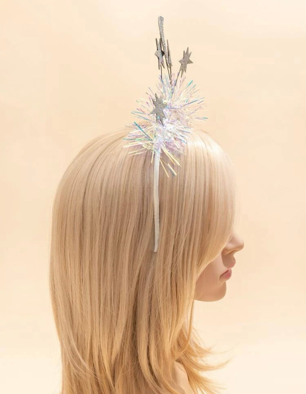 Halloween Headband - Glitter Headband, Tinsel Headpiece, Star Headpiece, Halloween Party, NYE Headband, Celestial Headpiece - Rhythms of Grace Creative