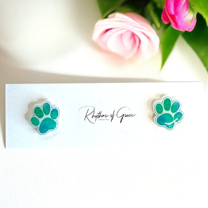 Vibrant Paw Print Studs – A Purr-fect Gift!