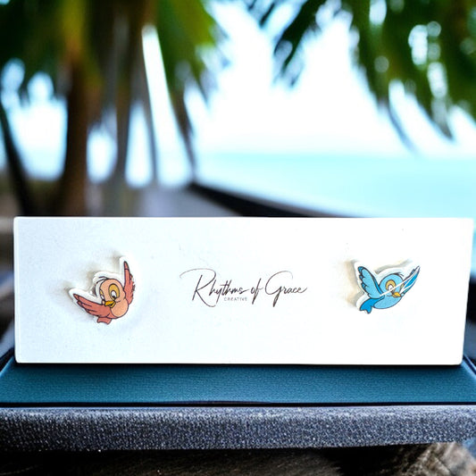 Flutter into Fairytales with Our Cartoon Bird Stud Earrings! 