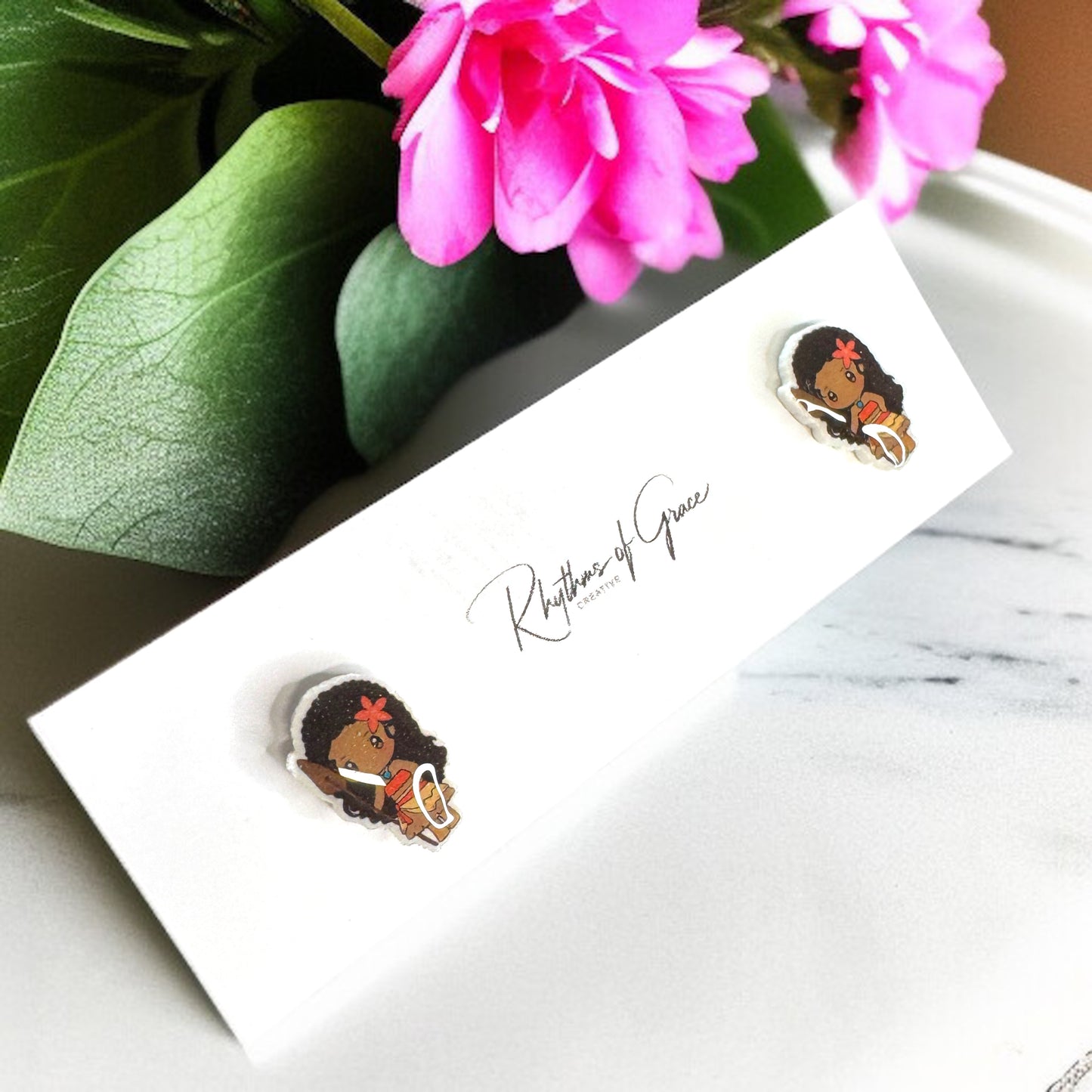 Enchanting Cartoon Princess Stud Earrings - Sparkle Like Royalty! 👑