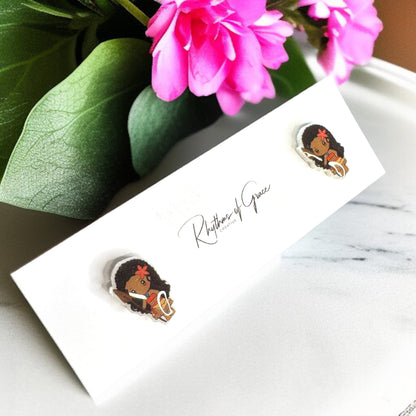 Enchanting Cartoon Princess Stud Earrings - Sparkle Like Royalty! 👑