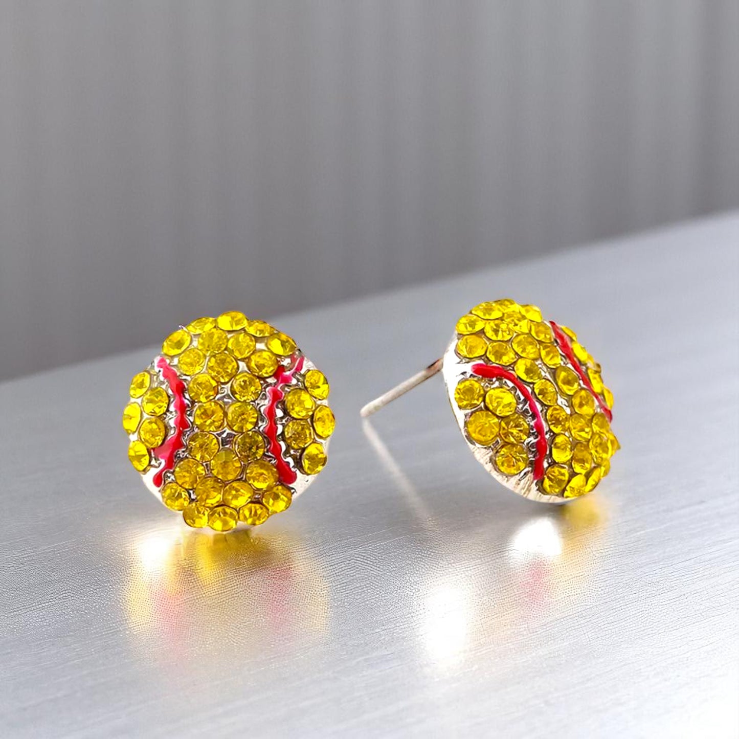 Score Big with Sparkle! Rhinestone Sports Stud Earrings