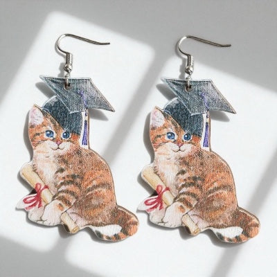 Back to School Animal Teacher Earrings – Cat, Dog, Sloth & Grad Designs | Fun Teacher Accessories - Rhythms of Grace Creative