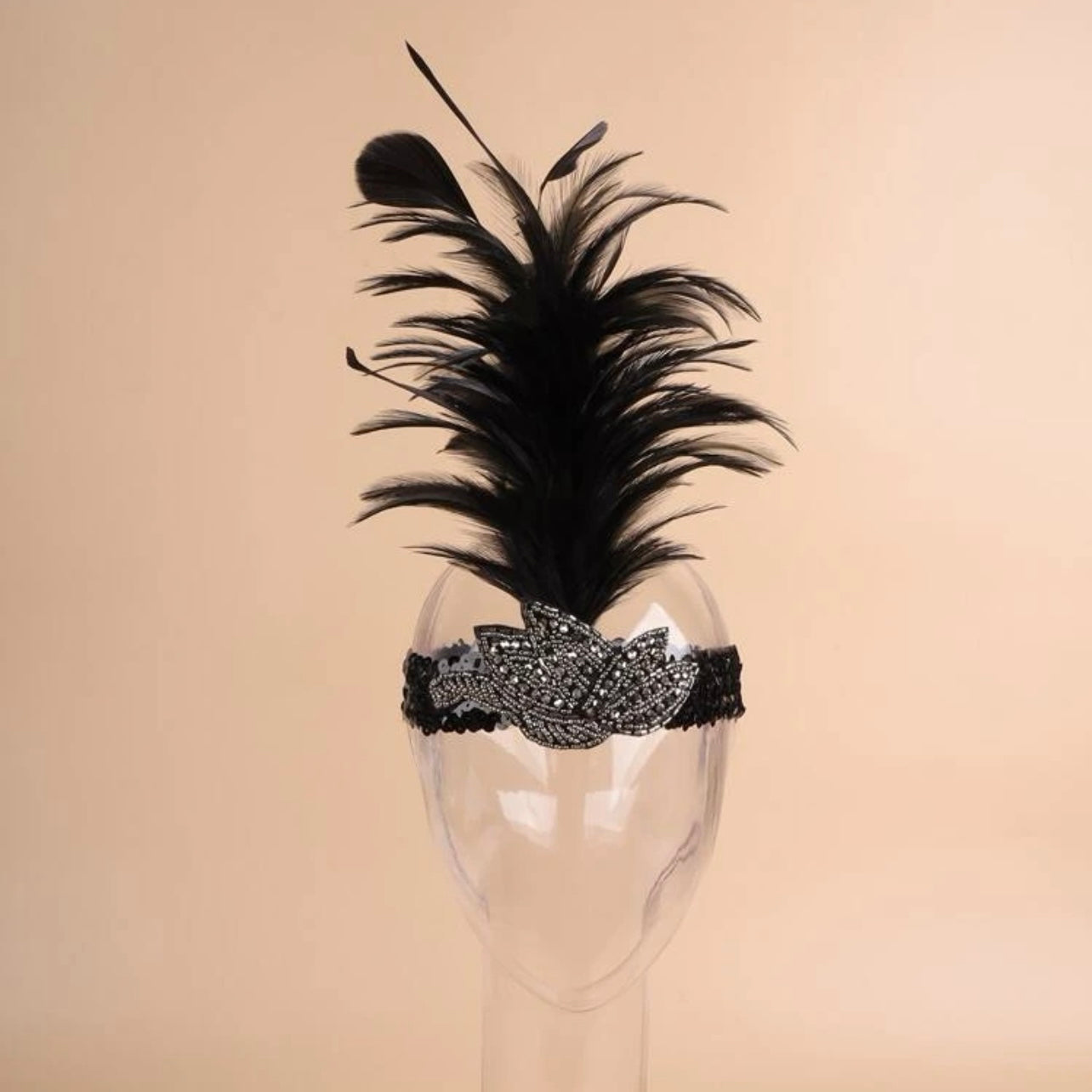 Flapper Headband - Handmade Headpiece, Sequin and Feather Headpiece, Sequin Headband, Feather Headpiece - Rhythms of Grace Creative