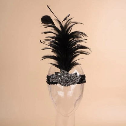Flapper Headband - Handmade Headpiece, Sequin and Feather Headpiece, Sequin Headband, Feather Headpiece - Rhythms of Grace Creative