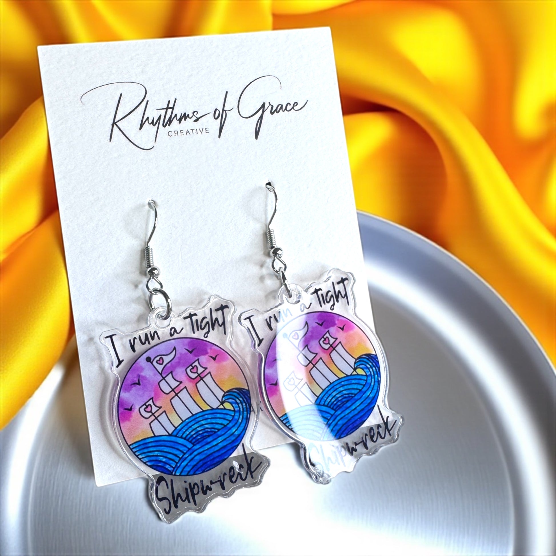 Shipwreck Earrings – “I Run a Tight Shipwreck” 🌊 - Rhythms of Grace Creative