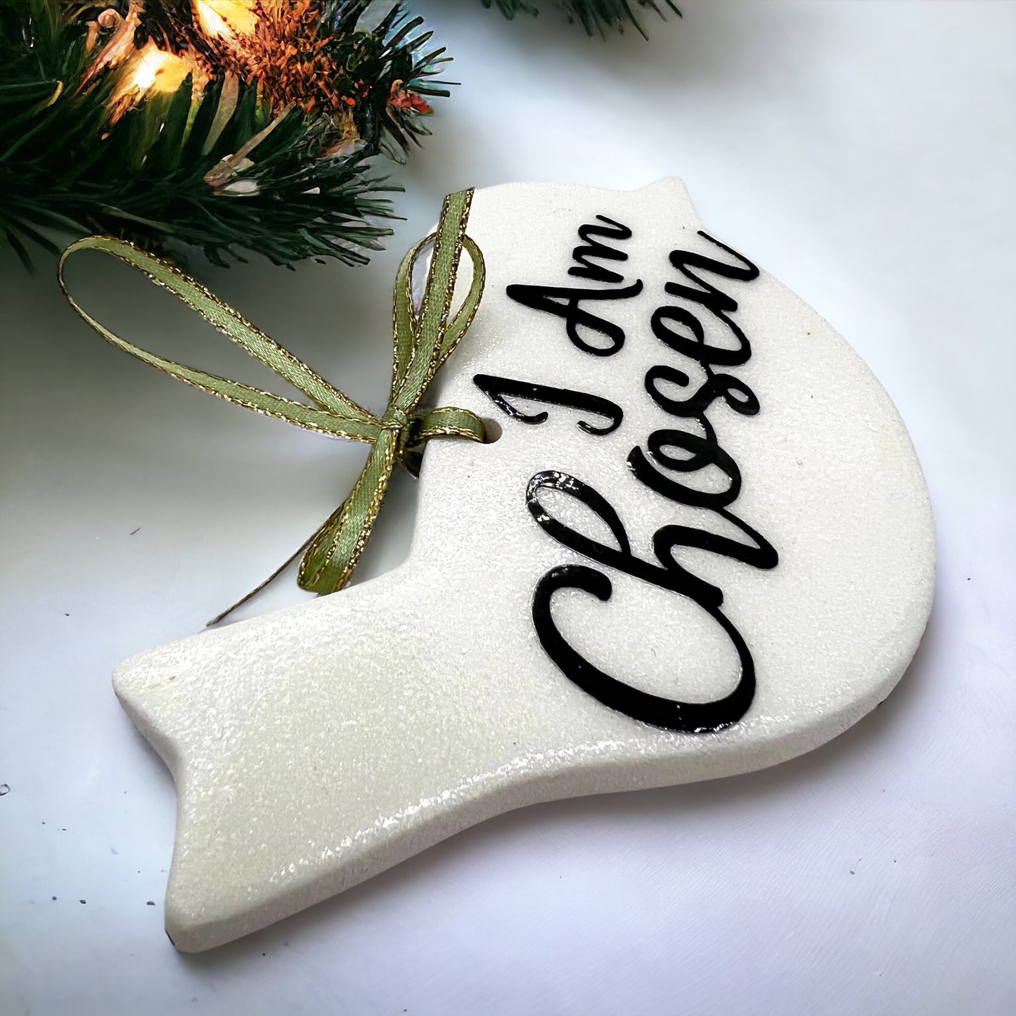 "I Am Chosen" Baptism Ornament – Celebrate Faith & Milestones with a Touch of Grace!