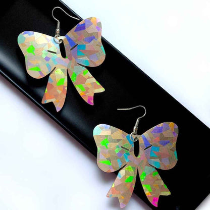 Sparkle & Spook: Holographic Bow Earrings for a Stunning Glam!